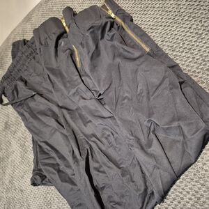 Black Everywhere Joggers with Gold Zipper Detail